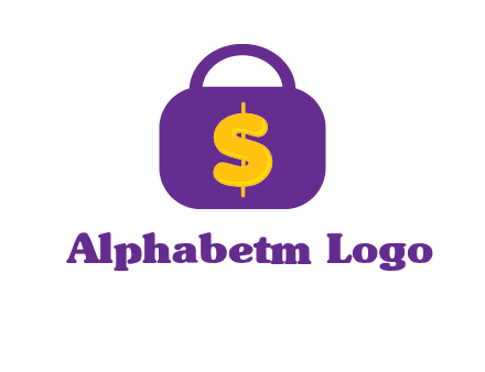 dollar sign on a handbag icon