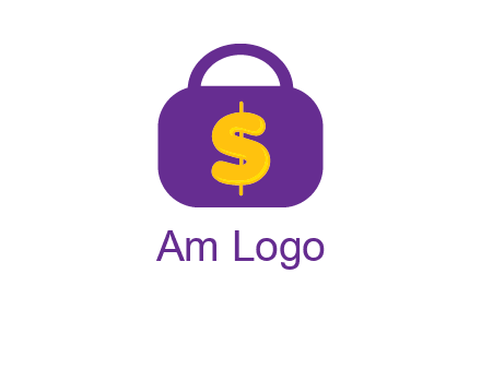 dollar sign on a handbag icon