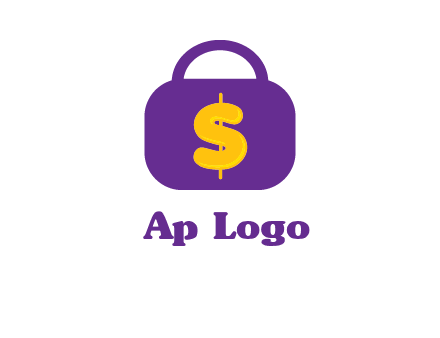 dollar sign on a handbag icon