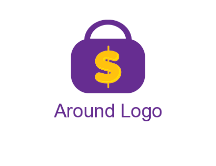 dollar sign on a handbag icon
