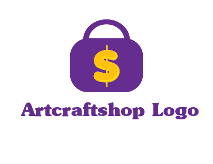 dollar sign on a handbag icon