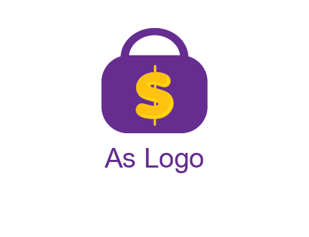 dollar sign on a handbag icon
