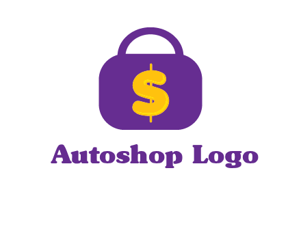 dollar sign on a handbag icon