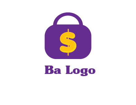 dollar sign on a handbag icon