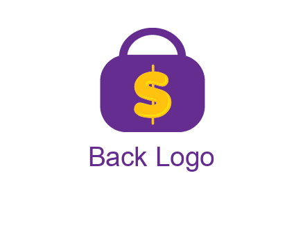 dollar sign on a handbag icon