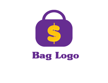 dollar sign on a handbag icon