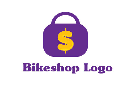 dollar sign on a handbag icon