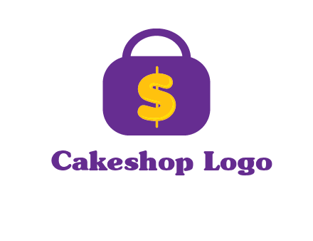 dollar sign on a handbag icon