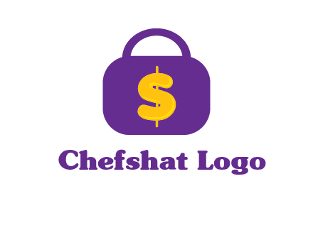 dollar sign on a handbag icon