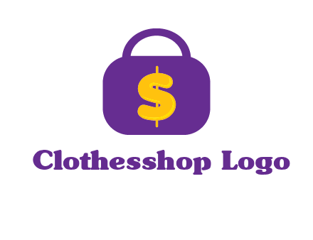 dollar sign on a handbag icon
