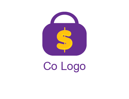 dollar sign on a handbag icon