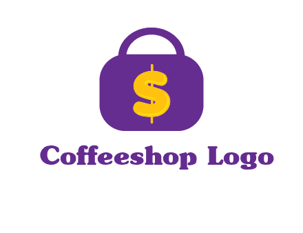 dollar sign on a handbag icon