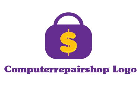 dollar sign on a handbag icon