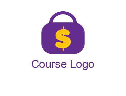 dollar sign on a handbag icon