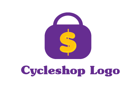dollar sign on a handbag icon
