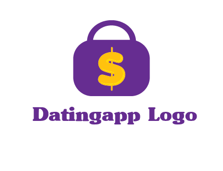 dollar sign on a handbag icon