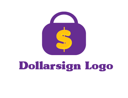 dollar sign on a handbag icon