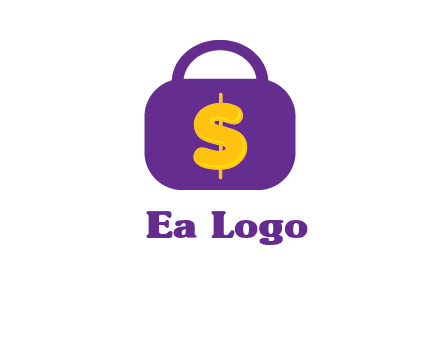dollar sign on a handbag icon