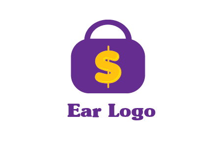 dollar sign on a handbag icon