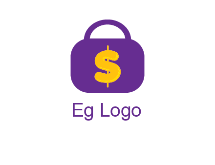 dollar sign on a handbag icon
