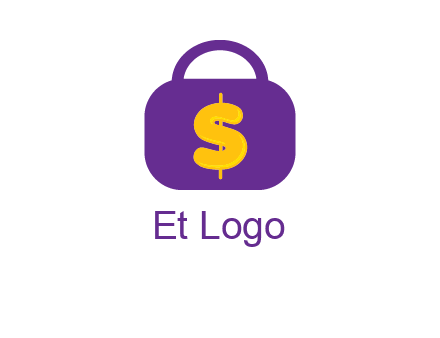 dollar sign on a handbag icon