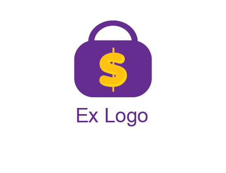 dollar sign on a handbag icon