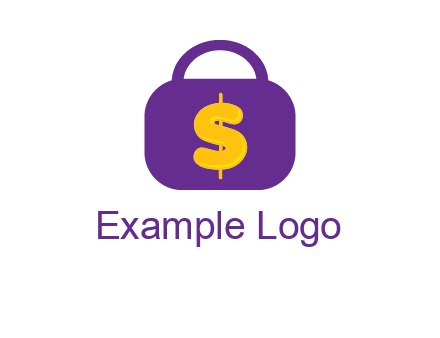 dollar sign on a handbag icon