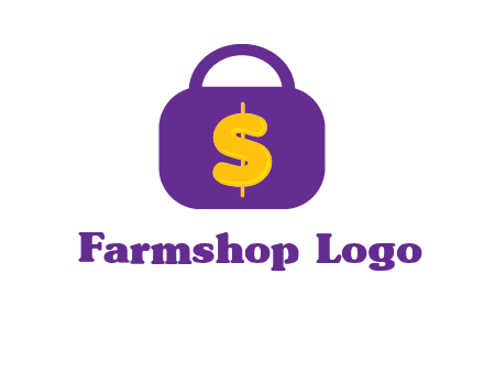 dollar sign on a handbag icon