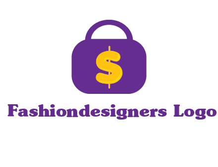 dollar sign on a handbag icon