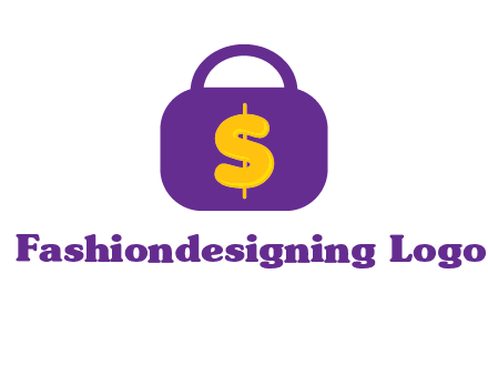 dollar sign on a handbag icon