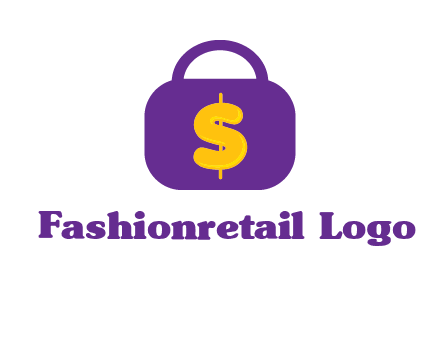 dollar sign on a handbag icon