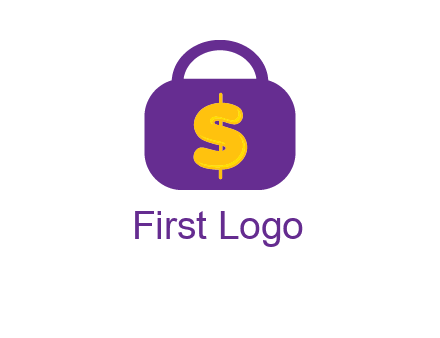 dollar sign on a handbag icon