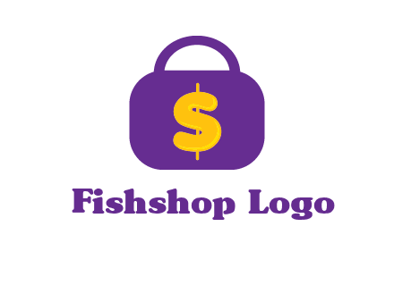 dollar sign on a handbag icon