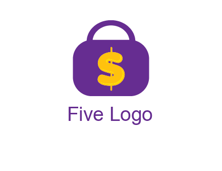 dollar sign on a handbag icon