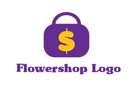 dollar sign on a handbag icon