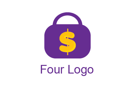 dollar sign on a handbag icon
