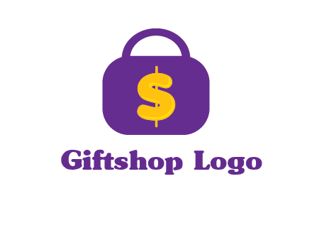 dollar sign on a handbag icon