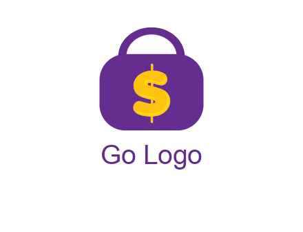 dollar sign on a handbag icon