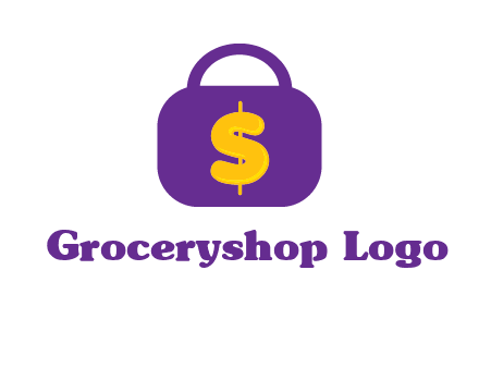 dollar sign on a handbag icon
