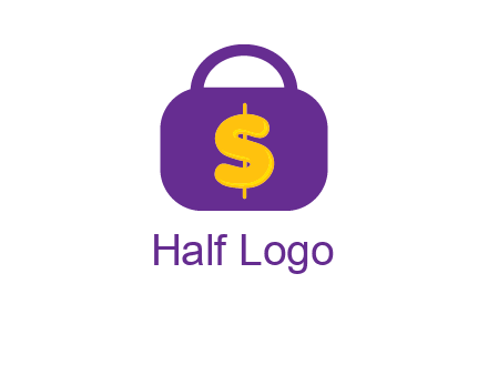 dollar sign on a handbag icon