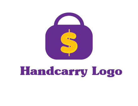 dollar sign on a handbag icon