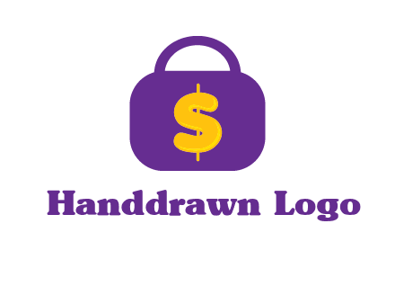 dollar sign on a handbag icon