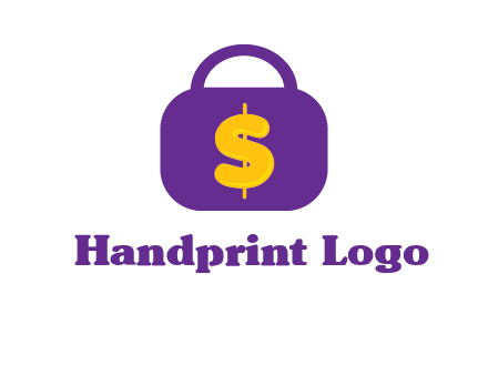 dollar sign on a handbag icon