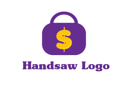 dollar sign on a handbag icon