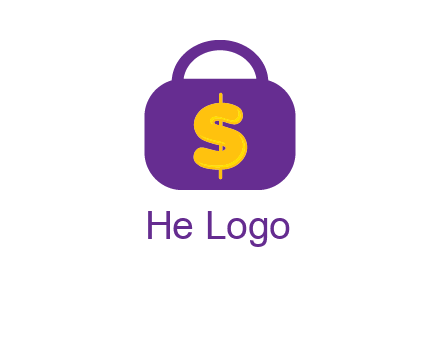dollar sign on a handbag icon