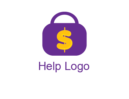 dollar sign on a handbag icon