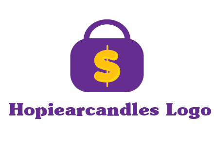 dollar sign on a handbag icon