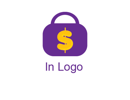 dollar sign on a handbag icon