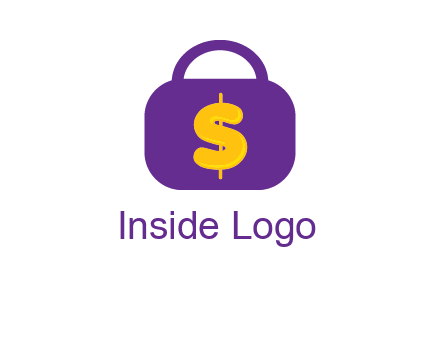 dollar sign on a handbag icon