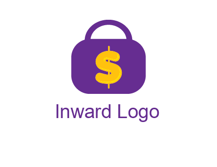 dollar sign on a handbag icon